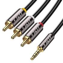 Cabo AV J&D 3,5 mm macho TRRS para 3 conectores macho RCA de 1,8 m Cabo AV J&D 3,5 mm macho TRRS para 3 conectores macho RCA de 1,8 m