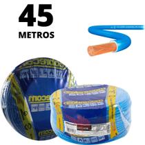 Cabo Azul 10,0mm Antichamas Flexível Fio Original 45 Metros