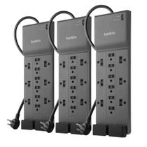 Cabo Belkin Power Strip de 12 tomadas de 8 pés, 3.940 Joules, pacote com 3 Cabo Belkin Power Strip de 12 tomadas de 8 pés, 3.940 Joules, pacote com 3