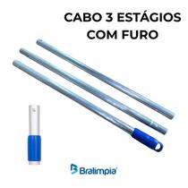 Cabo BRALIMPIA em Alumínio 1.40 mts de 3 Estágios com FURO Cabo BRALIMPIA em Alumínio 1.40 mts de 3 Estágios com FURO