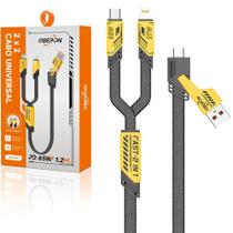 Cabo Carregador 2 em 1 65W Usb Type-C Lightning 1.2 Metros - OR-C039