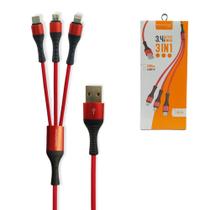 Cabo Carregador 3 em 1 Micro Usb Tipo C Para iPhone 3.4