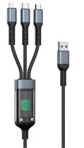 Cabo Carregador 3 em 1 Type-C V8 Lightning 20W 1.2 Metros - OR-C033
