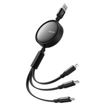 Cabo Carregador 3 em 1 USB p/ USB-C Lightning Micro USB 1,2m