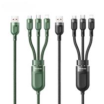 Cabo carregador 3 em1 Lightning Tipo C Micro USB 66W/6A 1,2M Cabo carregador 3 em1 Lightning Tipo C Micro USB 66W/6A 1,2M