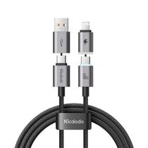 Cabo Carregador 4 em 1 USB p/ USB-C Lightning Micro USB 1,2m