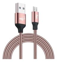 Cabo Carregador Celular Micro Usb Blindado Inox Rose 1 Metro - ELG Cabo Carregador Celular Micro Usb Blindado Inox Rose 1 Metro - ELG