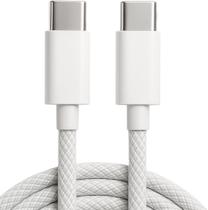 Cabo Carregador Compativel Iphone 15 Original 60w Trançado Tipo-c Usb-c Branco Cabo Carregador Compativel Iphone 15 Original 60w Trançado Tipo-c Usb-c Branco