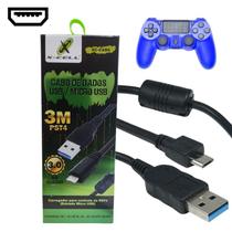 Cabo Carregador Controle Micro USB Ps4 V8 Filtro de Linha