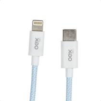 Cabo Carregador Duo Usb Tipo C Lightning OEX CE210 Azul