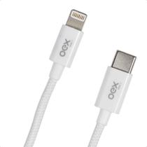Cabo Carregador Duo Usb Tipo C Lightning OEX CE210 Branco
