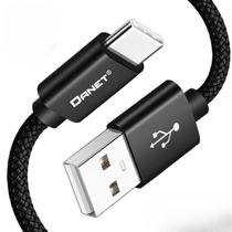 Cabo Carregador e Dados Usb para USB-C Tipo C Trançado 1m 2A Cabo Carregador e Dados Usb para USB-C Tipo C Trançado 1m 2A
