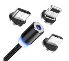 Cabo Carregador Led 3 Pontas Magnéticas (Iphone-V8-Tipo C) Cabo Carregador Led 3 Pontas Magnéticas (Iphone-V8-Tipo C)