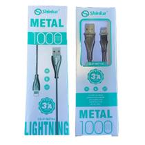 Cabo carregador lightning metalizado 3a shinka cb-ip-metal Cabo carregador lightning metalizado 3a shinka cb-ip-metal