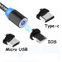 Cabo Carregador Magnetico 3 em 1 Para celulares Todos - NEW