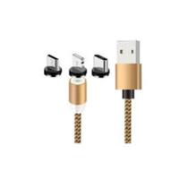 Cabo Carregador Magnético Led 3 em 1 Lightning Micro USB Tipo C Smartphone