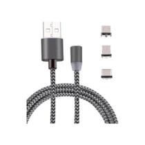 Cabo Carregador Magnético Led 3 em 1 Lightning Micro USB Tipo C Smartphone - Yinaite