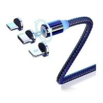 Cabo Carregador Magnético Rgb Led 3x1 Tipo C Android Oferta Cabo Carregador Magnético Rgb Led 3x1 Tipo C Android Oferta