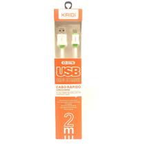 Cabo Carregador Micro USB Android com 2 Metros Kaidi KD - 237-M