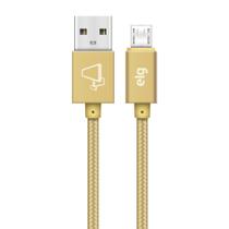 Cabo carregador Micro USB Nylon Trançado Dourado 2M - ELG