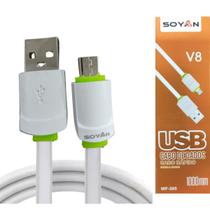 Cabo Carregador Micro Usb Soyan Turbo Reforçado V8 1 Metro Cabo Carregador Micro Usb Soyan Turbo Reforçado V8 1 Metro