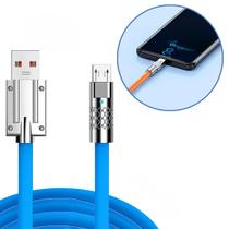 Cabo Carregador Micro Usb Turbo 5A Rápido Alumínio 1 Metro Cor:Branco