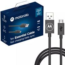 Cabo Carregador Motorola Original Micro Usb 1 Metro - Moto E5 Plus, G4 Plus, G5 Plus, G6 Play, E6s, E6i, E7 Plus, G4 Play, G5, G8 Power Lite