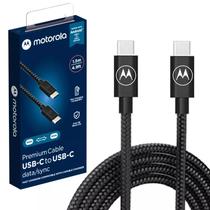 Cabo Carregador Original Motorola USB-C Para USB-C 1,5 Metros - Moto G82, edge 30 Neo, edge 30, edge 30 Fusion, edge 30 Pro, edge 30 Ultra