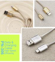 Cabo carregador Original Pineng Fast celular Android Micro USB V8 Nylon 1,5m Transfere Dados e Carrega Universal