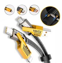 Cabo Carregador Para iPhone Usb Turbo 65w 4 Em 1 Tipo C 1m Cabo Carregador Para iPhone Usb Turbo 65w 4 Em 1 Tipo C 1m