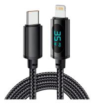 Cabo Carregador Rápido 27w Turbo Mostrador Led Compativel iPhone