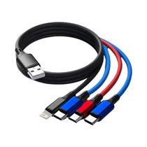 Cabo Carregador Rápido 4 Em 1 Para iPhone 15 14 13 pro Max Mini Android Huawei Micro USB Tipo C Cabo Carregador Rápido 4 Em 1 Para iPhone 15 14 13 pro Max Mini Android Huawei Micro USB Tipo C