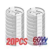 Cabo Carregador Rápido De 60W 20 Peças PD USB-C Para iPhone 16 15 pro Max iPad Xiaomi Samsung Google Cabo Carregador Rápido De 60W 20 Peças PD USB-C Para iPhone 16 15 pro Max iPad Xiaomi Samsung Google