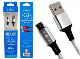 Cabo Carregador Rápido Micro Usb V8 - 2 Metros Reforçado Inova Cabo Carregador Rápido Micro Usb V8 - 2 Metros Reforçado Inova