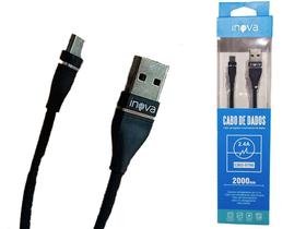 Cabo Carregador Rápido Micro Usb V8 - 2 Metros Reforçado Preto - Inova