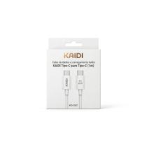 Cabo Carregador Rápido Tipo C para Tipo C 60W 1M KRIDI Turbo Dados Reforçado Alta Velocidade KD-02C