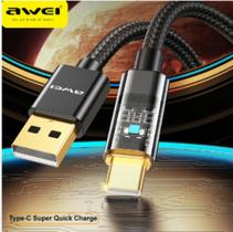 Cabo carregador rápido tipo USB-C com potência de até 100W Awei CL-139T