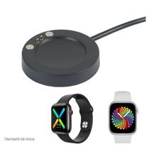 Cabo Carregador Relógio Smartwatch Redondo Magnético Indução X6 X7 X8 X8 Max X16 G500 G65L G66L Q13
