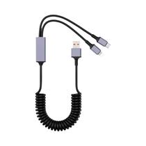 Cabo Carregador Retrátil USB a Para Tipo C Com Carregamento Rápido Para iPhone 16 E Samsung S25