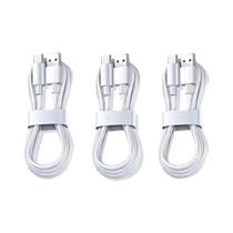 Cabo Carregador Super Rápido 100W 6A USB Tipo C, Cabo De Dados Para Carregamento Rápido, 3 Peças De