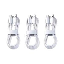 Cabo Carregador Super Rápido 100W 6A USB Tipo C, Cabo De Dados Para Carregamento Rápido, 3 Peças De