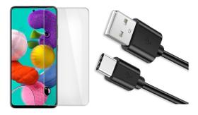 Cabo Carregador Tipo C Turbo P/ Galaxy A51 + Pelicula Brinde