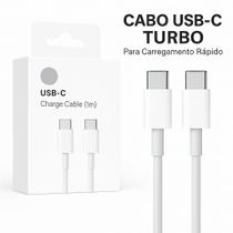 Cabo Carregador TipoC Cabo de Dados Tipoc x Tipoc Turbo Para Carregamento Rápido