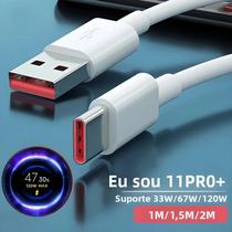 Cabo Carregador Turbo 120W USB Tipo C 6A Carregamento Rápido Para Xiaomi 12 pro 12X Redmi K40S K50