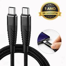 Cabo Carregador Turbo 66W Tipo C para Tipo C 2 Metros Carregamento Rápido