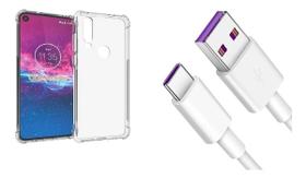 Cabo Carregador Turbo Compativel Para O Moto One Vision Action + Capa Cabo Carregador Turbo Compativel Para O Moto One Vision Action + Capa