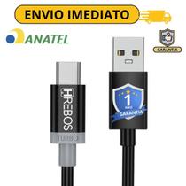 Cabo Carregador Turbo USB-C Moto G10 G9 G8 G7 G31 1m