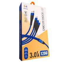Cabo Carregador TwoPlus 3em1 Micro USB 2.0 Lightning USB C