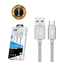 Cabo Carregador Ultra Rápido Tipo-C 1m Nylon Reforçado Elg TC10BS Cabo Carregador Ultra Rápido Tipo-C 1m Nylon Reforçado Elg TC10BS