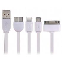 Cabo Carregador Universal USB 4x1 Branco Worldcomp Cabo Carregador Universal USB 4x1 Branco Worldcomp